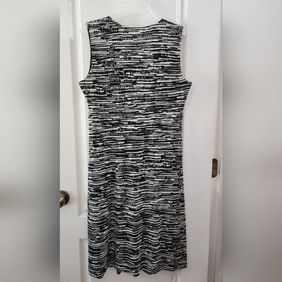 Jones New York Womens V-Neck Sleeveless Knee Length Dress Black/white Size M - Picture 5 of 8